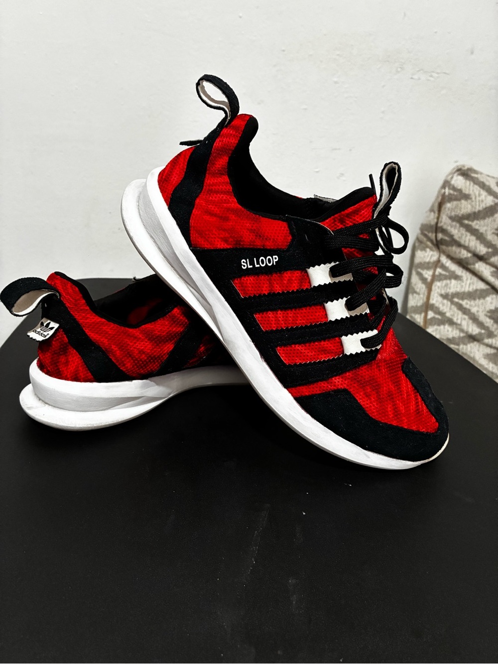 adidas Red and Black SL Loop Sneakers
